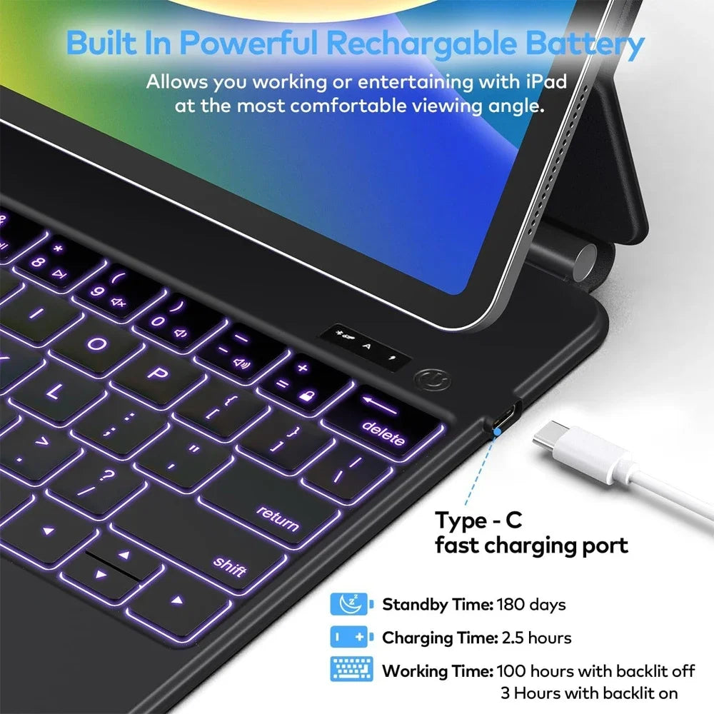 Slim Bluetooth Keyboard Case for iPad Air
