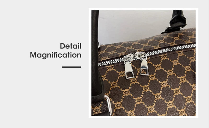 Large Capacity Women's Travel Duffel Tote with Plaid Design