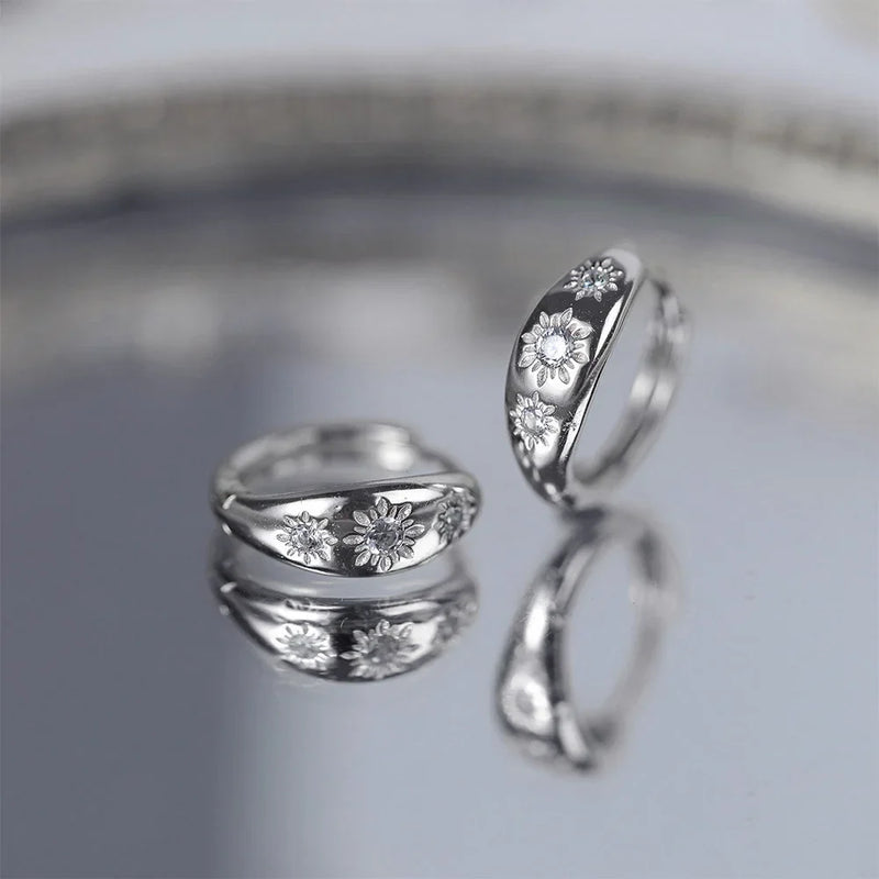 Cubic Zirconia Hoop Earrings