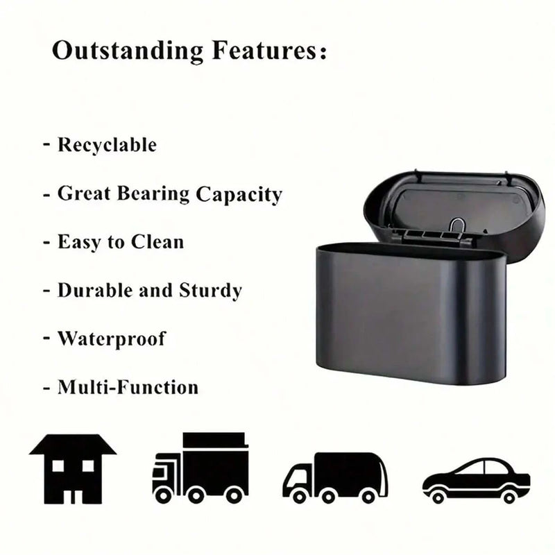 Compact Car Trash Can with Lid