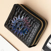 Premium PU Leather Compact Wallet with Double Zipper and Coin Pocket