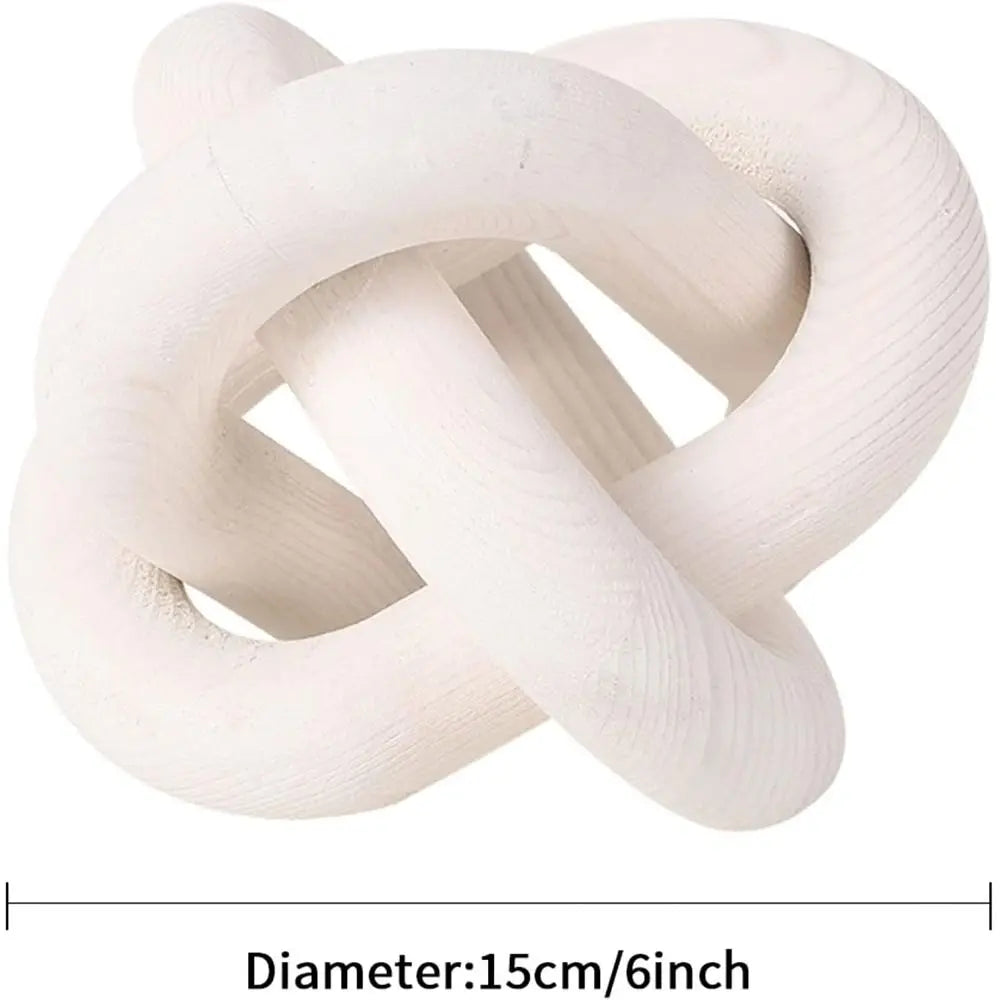 A white handcrafted rustic wood knot decor item with a 15cm diameter.