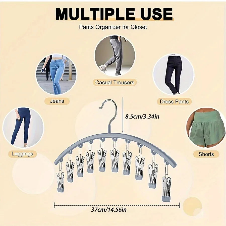 Space-Saving Closet Organizer with 10 Sturdy Clips