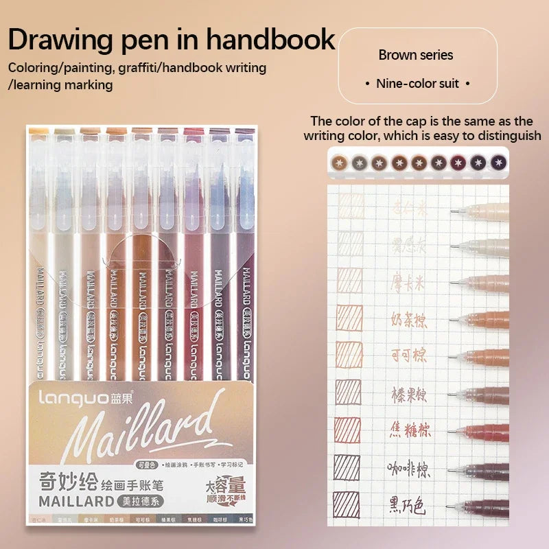 Set de Stylos Gel Vifs pour le Journaling et les Études