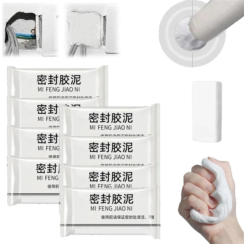 Rolls of moldable waterproof sealing clay used for sealing AC holes, pipes, and wall gaps