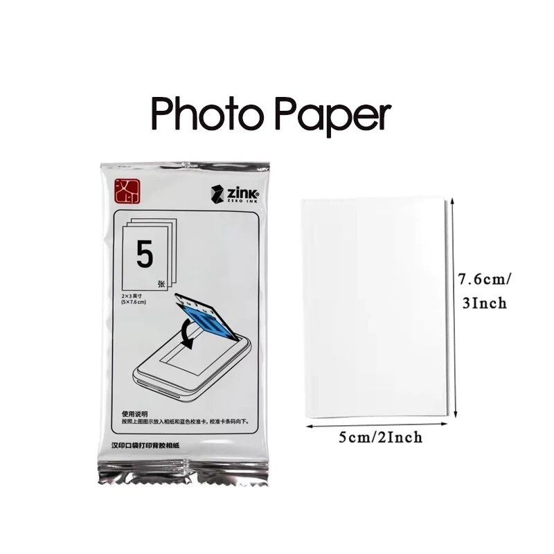 Adhesive-Backed Photo Paper for HP Sprocket & ZINK Printers (2x3")