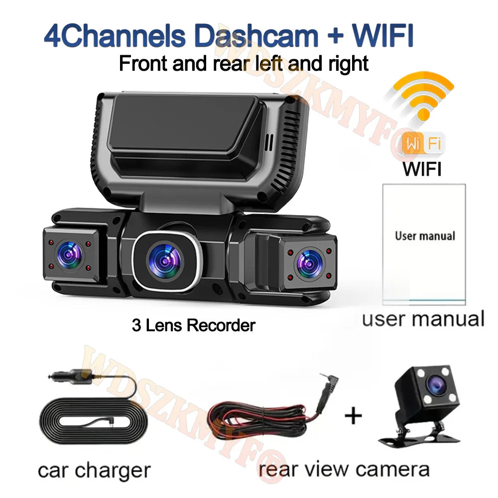 4-Channel 1080P Dash Cam with WiFi and 24H Parking Monitor
