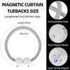 Silver pearl magnetic curtain tiebacks with lengthened and thickened rope for strong hold