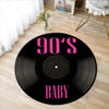 Retro Vinyl Record Round Rug – Soft Non-Slip Music Lover's Mat