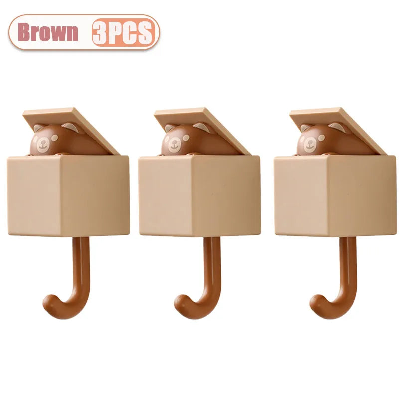 Cute Cartoon Cat Wall Hooks - Self-Adhesive