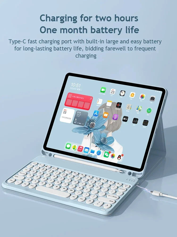 iPad Keyboard Case with Bluetooth Mouse