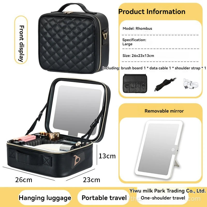 Illuminated LED Makeup Case with Mirror