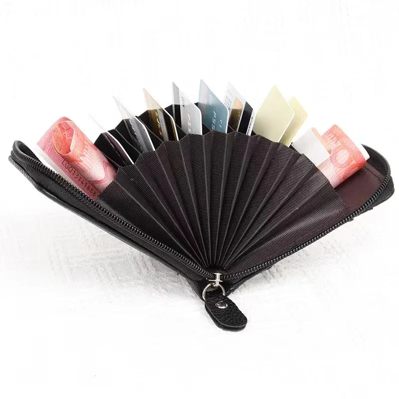 Compact Zippered PU Wallet with Multiple Card Slots