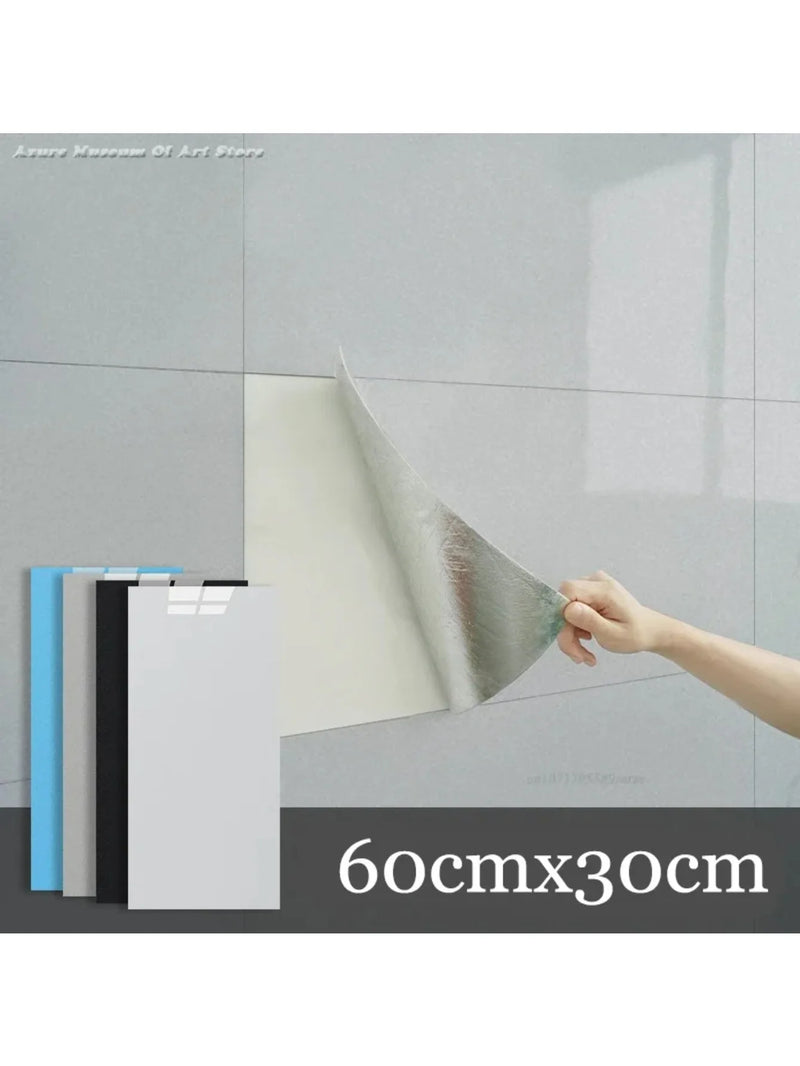 10-Pack Marble Tile Sticker Sheets - Peel-and-Stick 30 x 60 cm, Waterproof PVC Tiles
