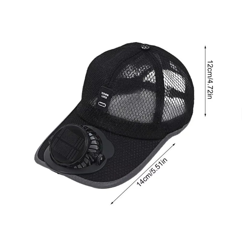 Solar-Powered Cooling Fan Baseball Cap