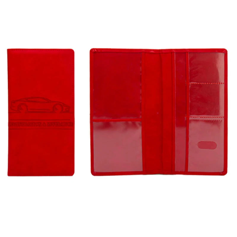 Premium PU Leather Car Document Organizer with Card Slots