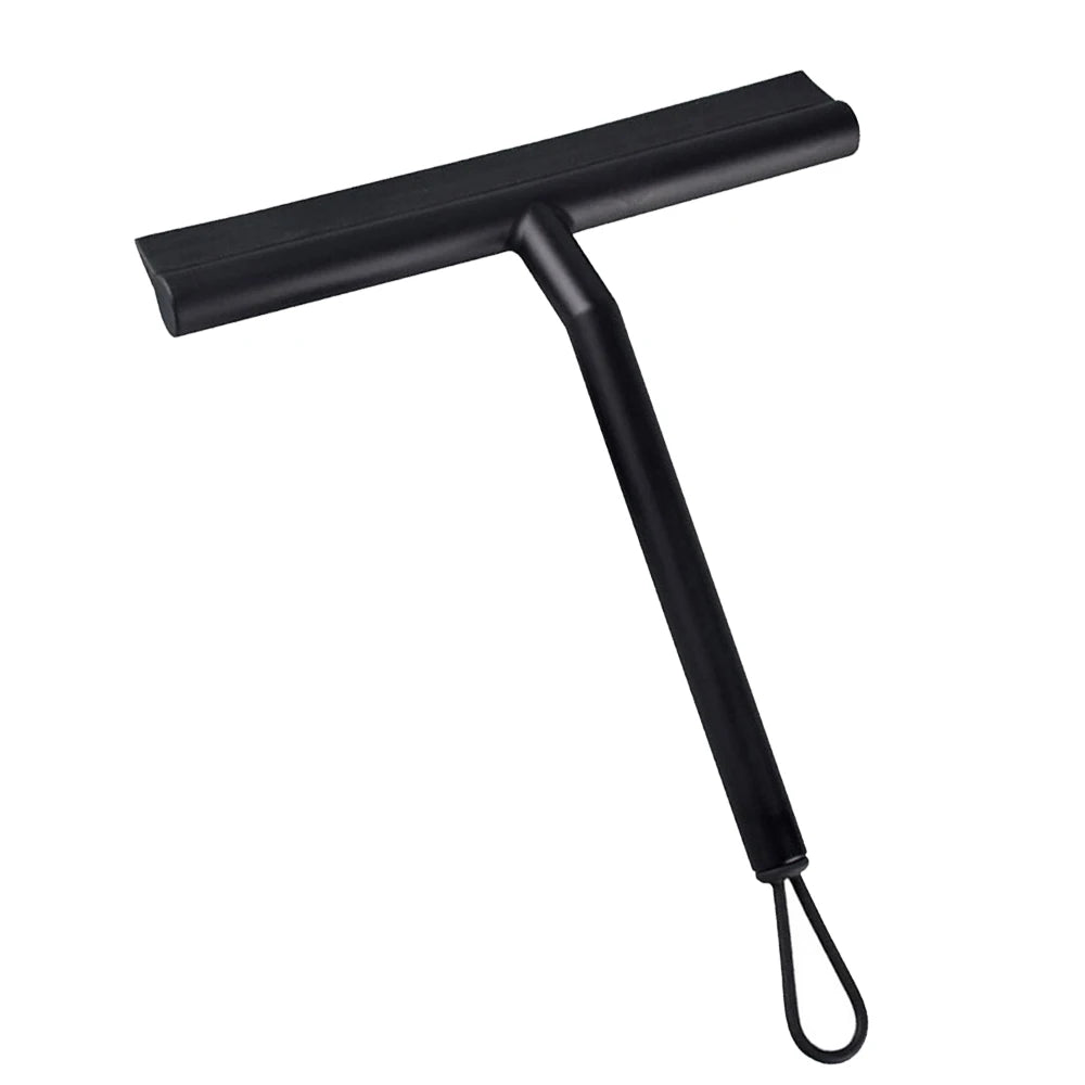 Shower Squeegee with Hanging Silicone Holder for Glass Doors & Mirrors