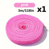 Pink portable windproof clothesline with 3m length for camping and travel