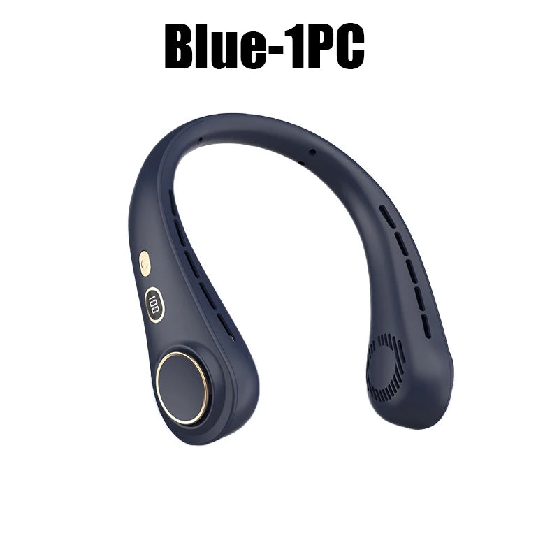 Portable Neck Cooling Fan with Digital Display