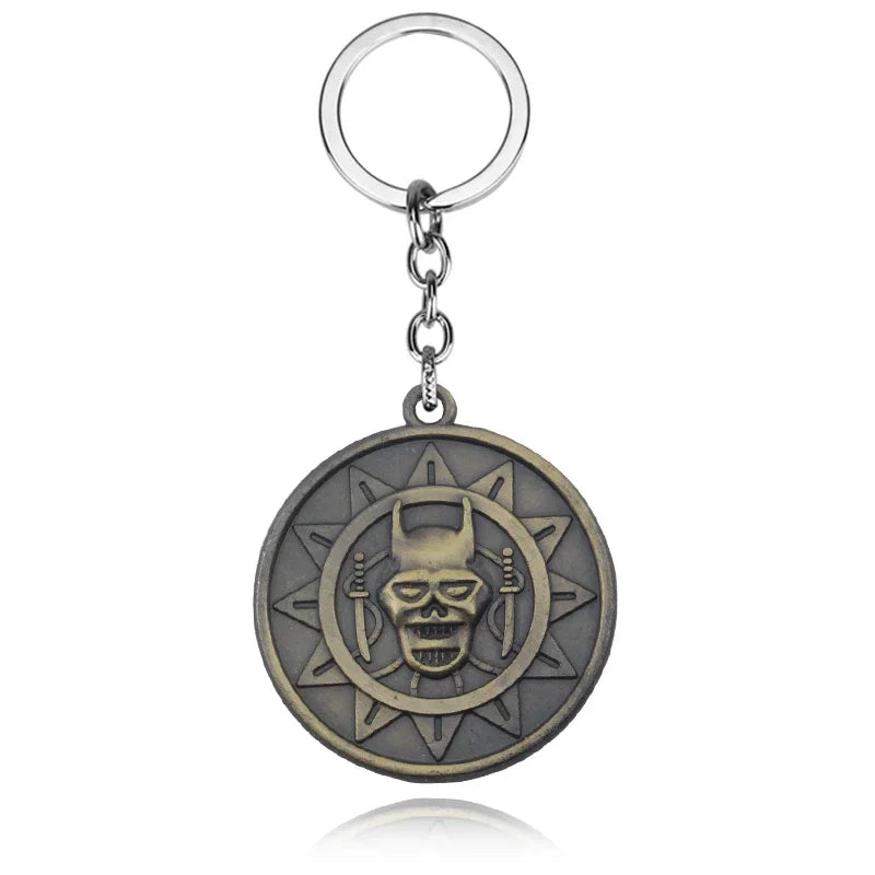 A silver pendant necklace featuring a detailed stone design inspired by JoJo's Bizarre Adventure