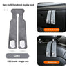 Grey ABS multi-functional double hook for car seat back use with a suede finish