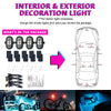 Strobe lights for interior and exterior decoration installed in a vehicle and on a bicycle.