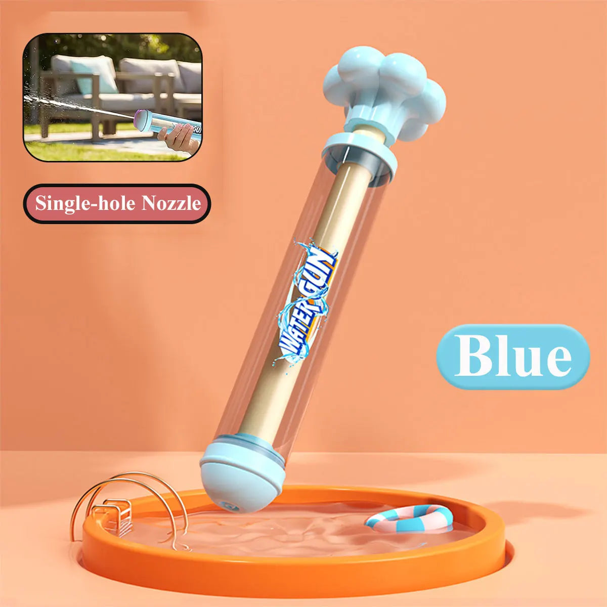 Pusher Type Water Gun with Jet Spray Function