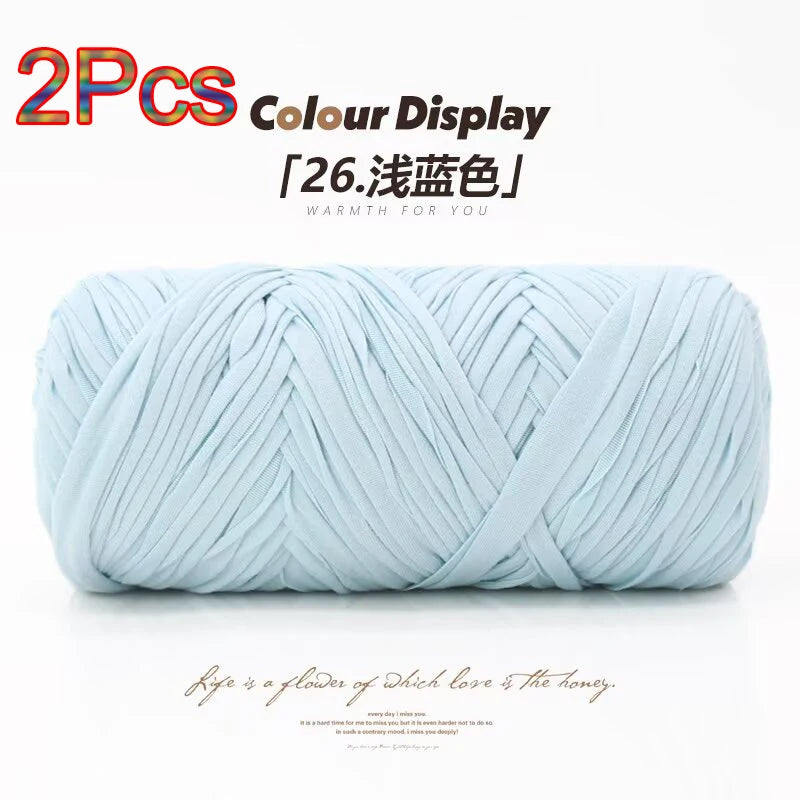 Elastic T-Shirt Yarn for Crochet and Knitting (2-Pack, 50m Each)