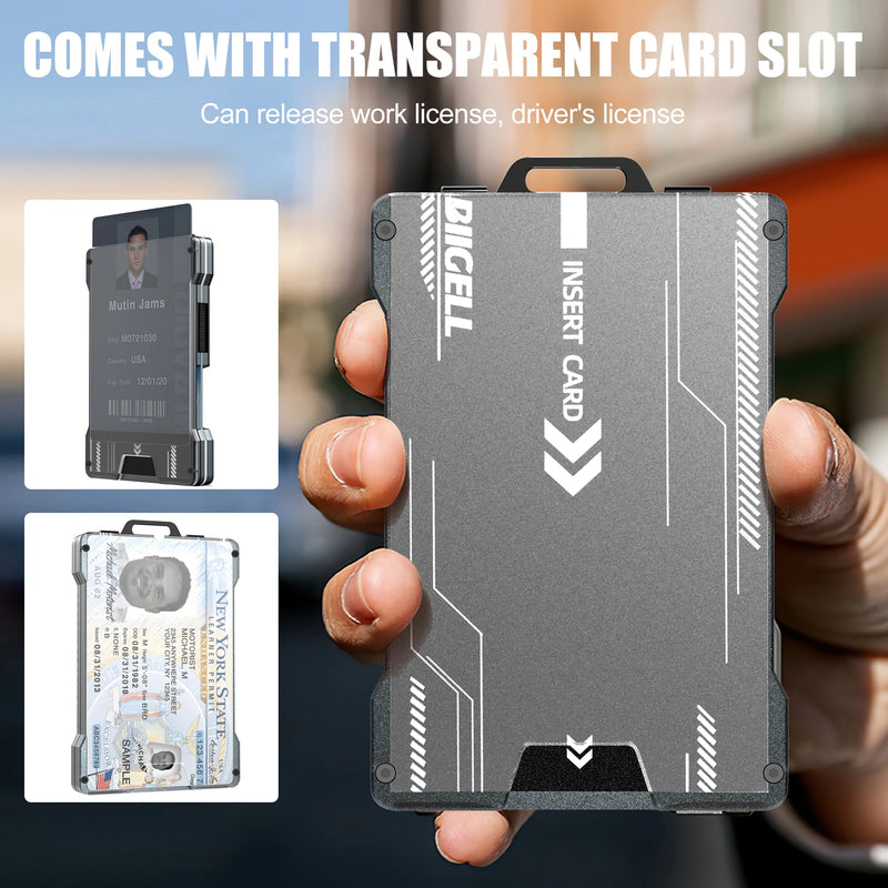 Slim Aluminum RFID Wallet with Money Clip