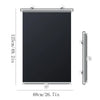 Black cordless retractable roller shade with a silver frame and mounting hardware.