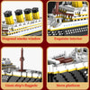A collection of ship building block models featuring a diagonal smoke window, exquisite interior, giant ship's flagpole, and 