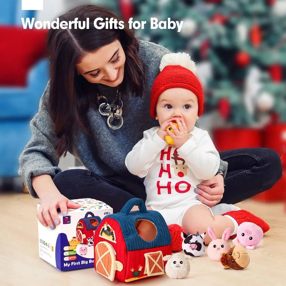Interactive Plush Farm Barn with Stuffed Animals for Toddlers