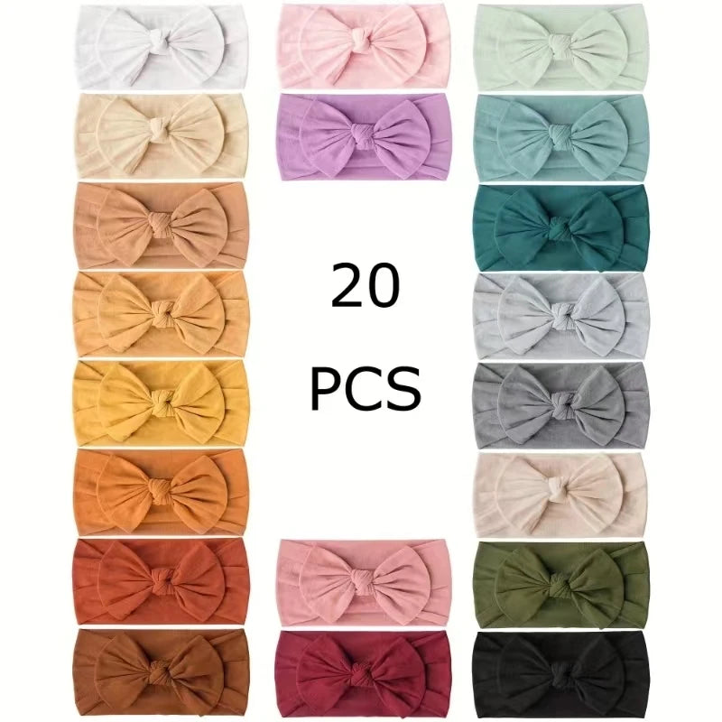 Baby Girl Bow Knit Headbands (Set of 10)