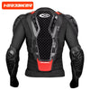 Black motocross armor jacket featuring chest and back protection with a mesh design.
