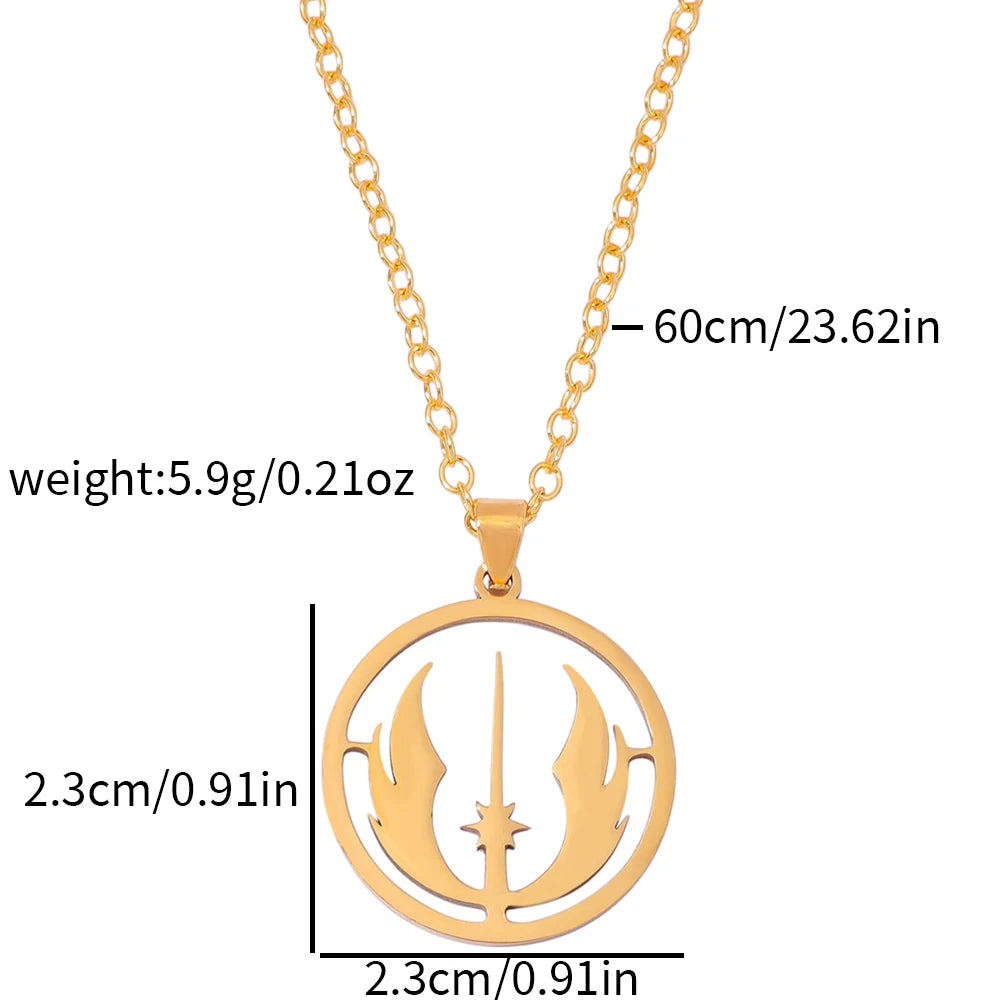 Stainless Steel Jedi Order Pendant Necklace