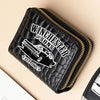 Premium PU Leather Compact Wallet with Double Zipper and Coin Pocket