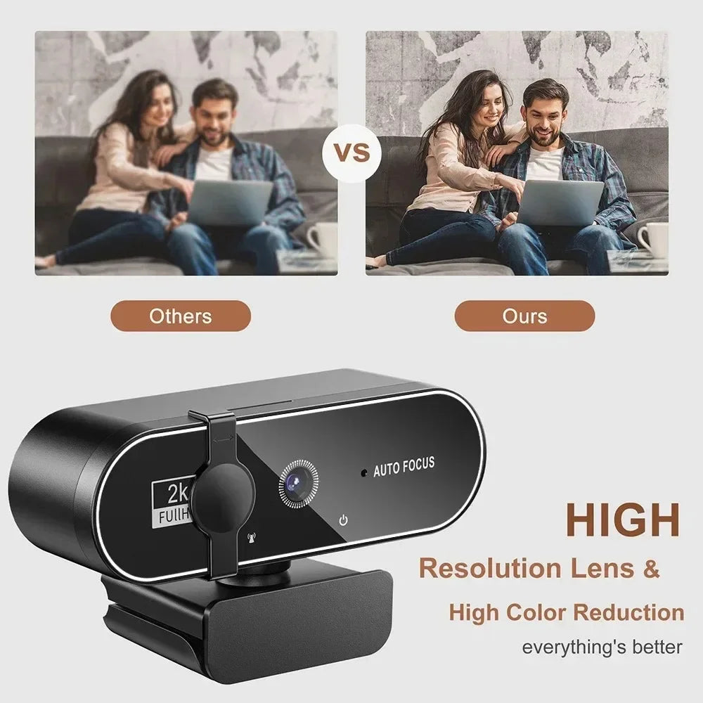 4K Auto-Focus Webcam with Built-in Microphone