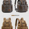 Vintage Canvas Backpack with Leather Accents – Large Capacity Travel & Laptop Bag
