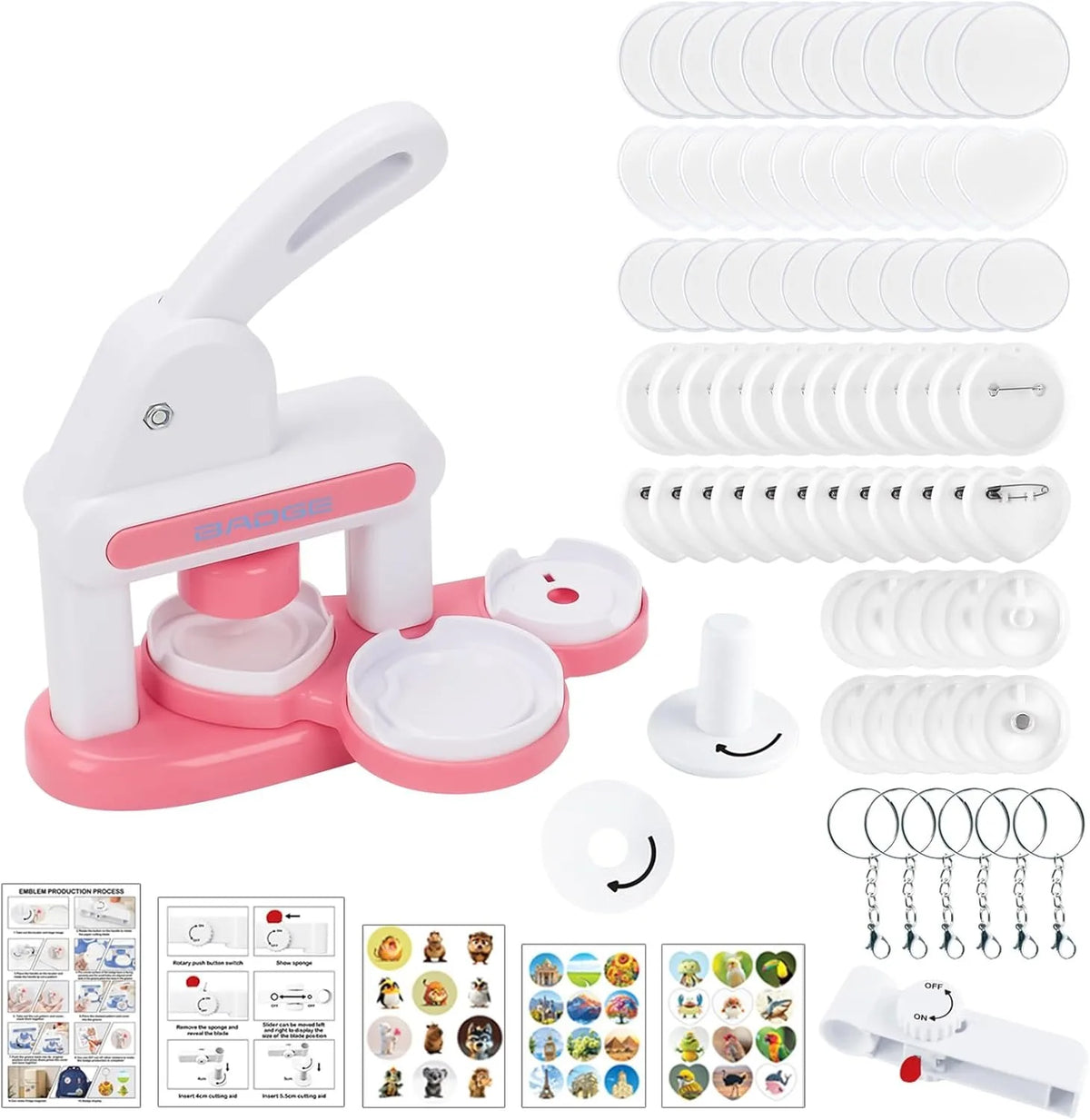 DIY Pin Badge Maker Kit for Kids with 48 Patterns