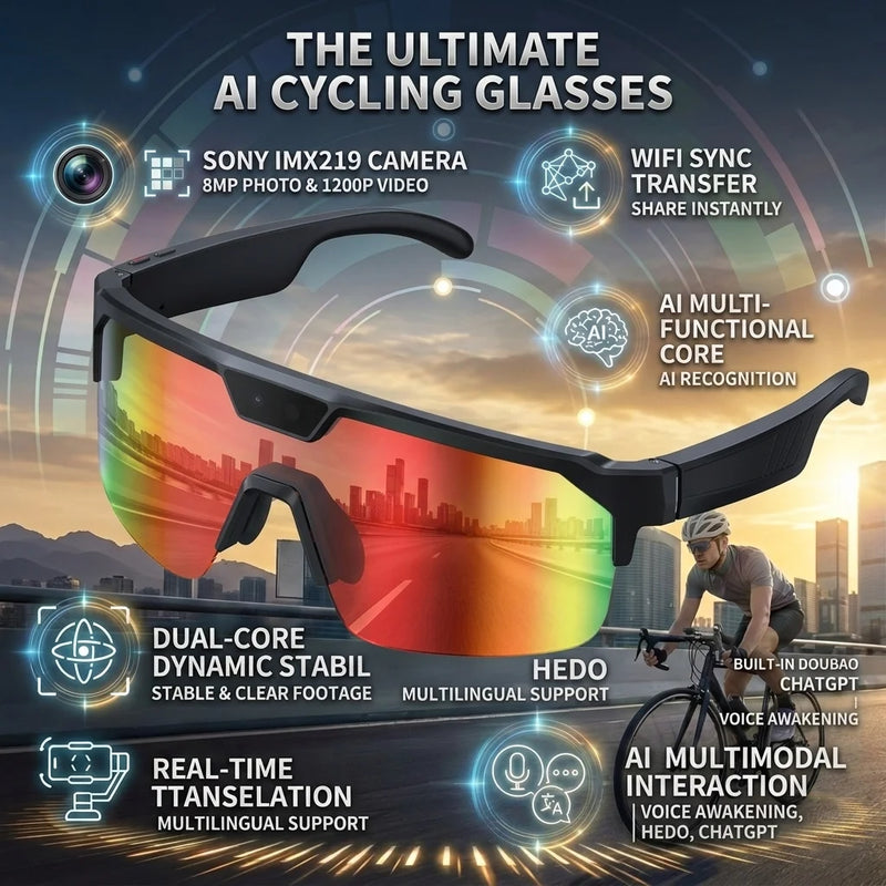 KI-Smart-Brille mit 4K-Kamera & Echtzeit-Übersetzung