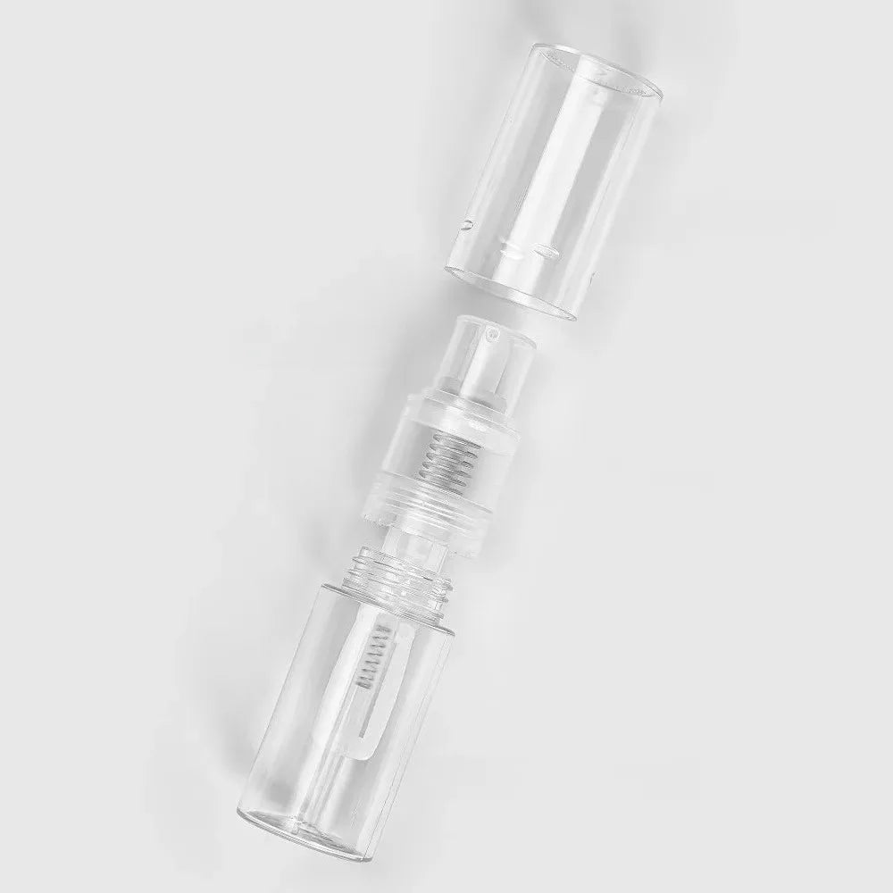 Clear refillable fine mist spray bottle for hair and travel