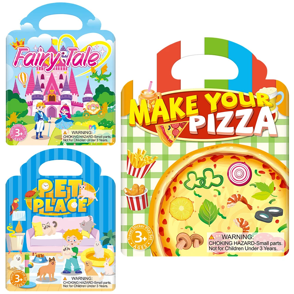 A set of reusable jelly sticker books featuring animal and ocean themes for children