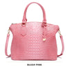 Vintage Croc-Embossed Structured Satchel Handbag