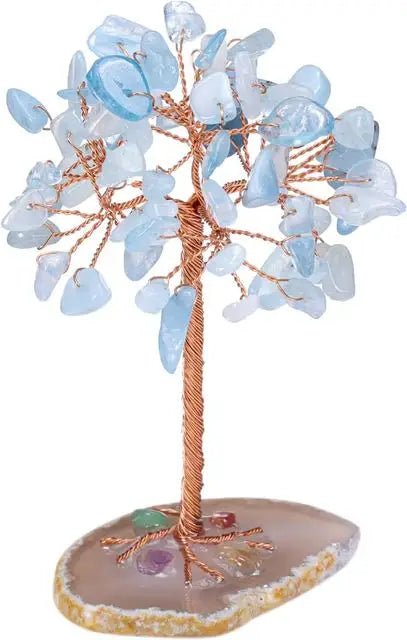 Amethyst Crystal Tree of Life on Natural Agate Slice Base