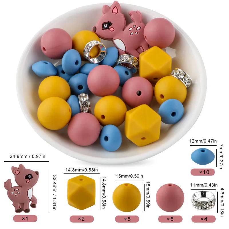 Cartoon Animal Silicone Focal Beads for Jewelry Making