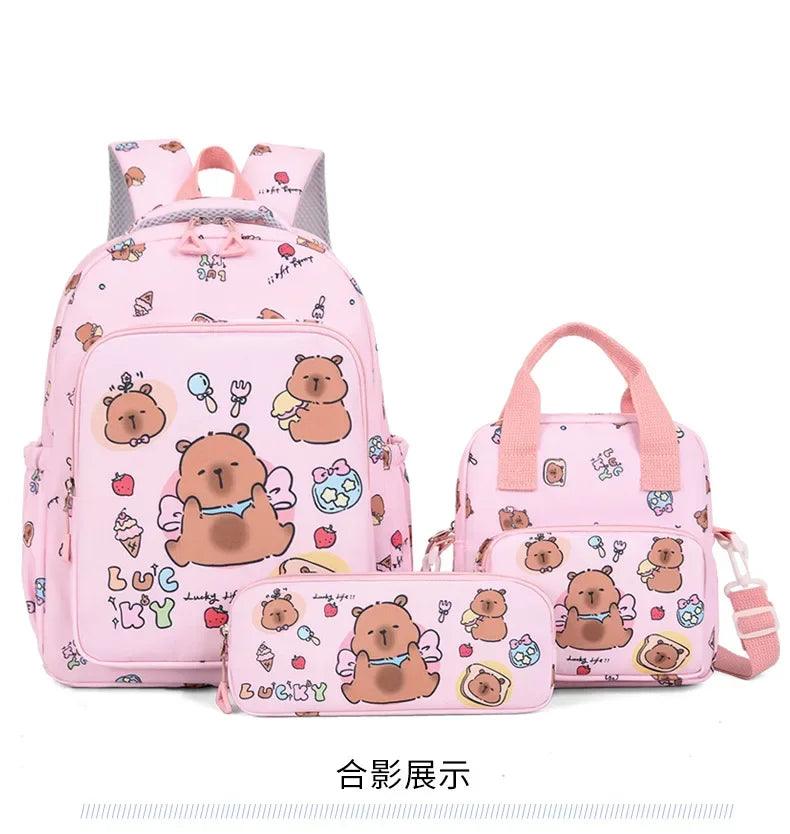 Capybara Cartoon Backpack Set for Kids