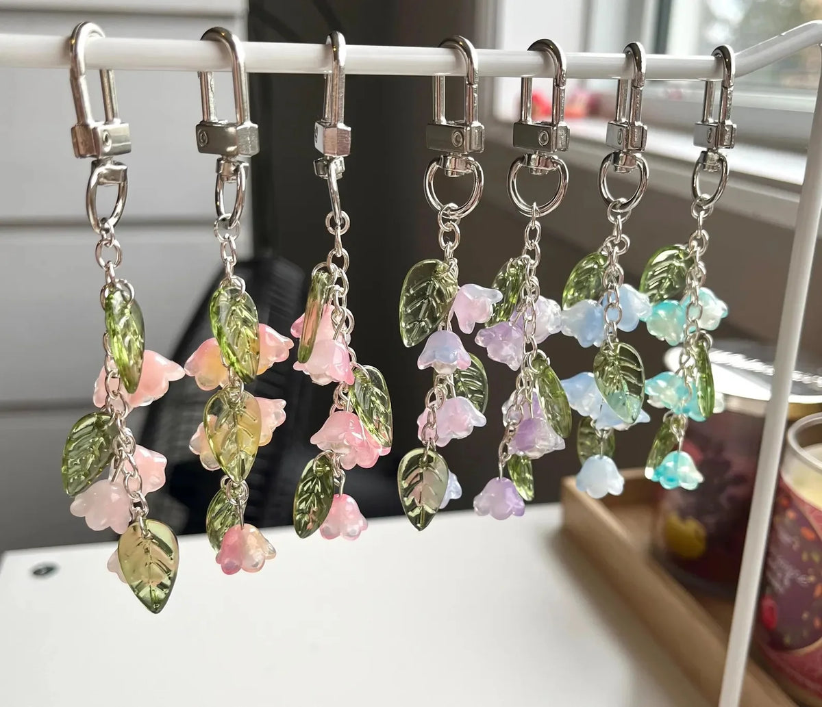 Handmade Lily of the Valley Keychain Charm