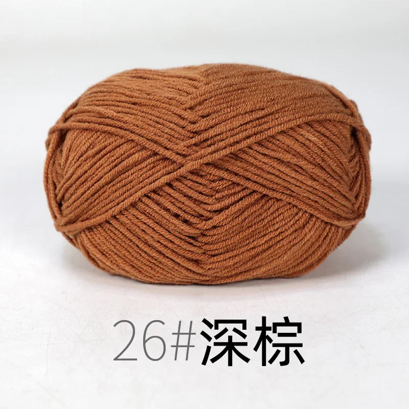 4-Ply Soft Cotton Blend Yarn for Knitting and Crochet