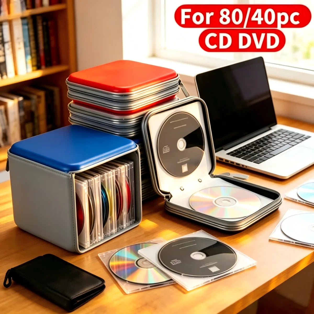 EVA Hard Shell CD/DVD Storage Case – Holds 40 Discs