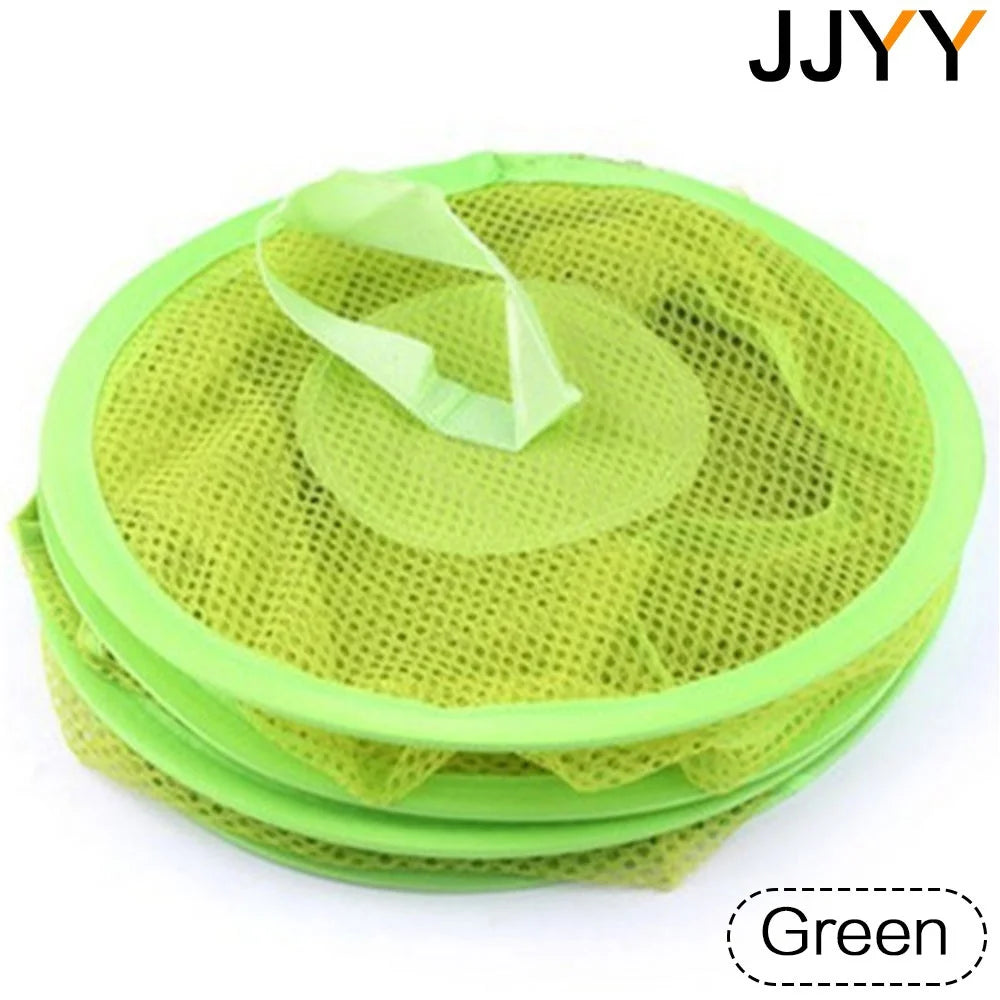 A green 3-tier mesh hanging storage organizer for closet or door, showing three stacked organizers.